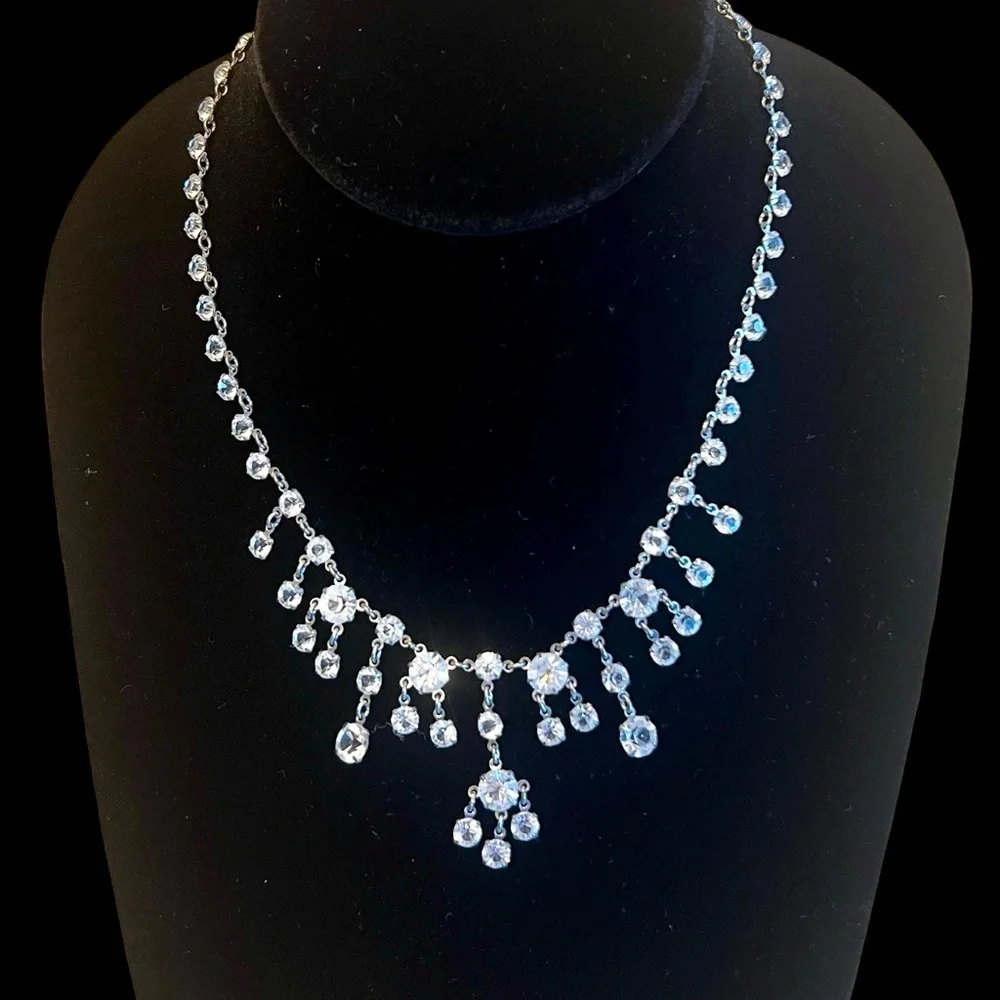 Beautiful Vintage Art Deco 15” Bridal Necklace